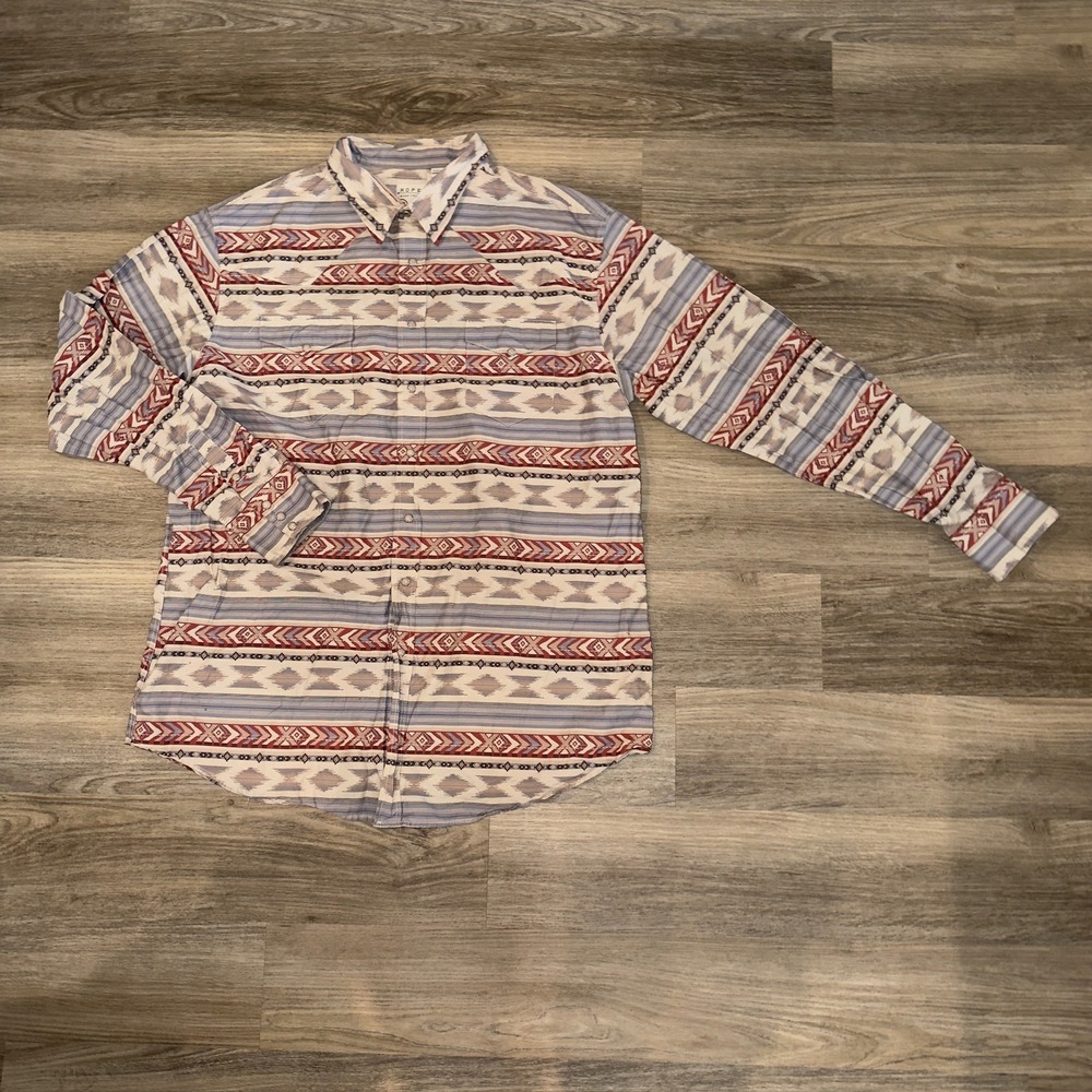 Roper Western Aztec Button Down Shirt Men's 2XL Pearl Snap Southwest
